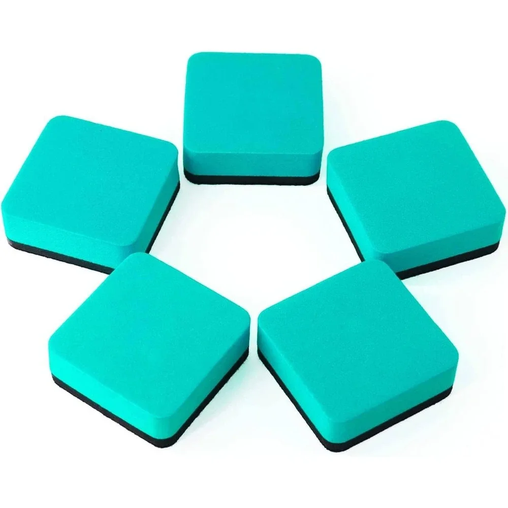 24 Pack Magnetic Dry Erase Whiteboard‎ Erasers Turquoise Felt Microfiber